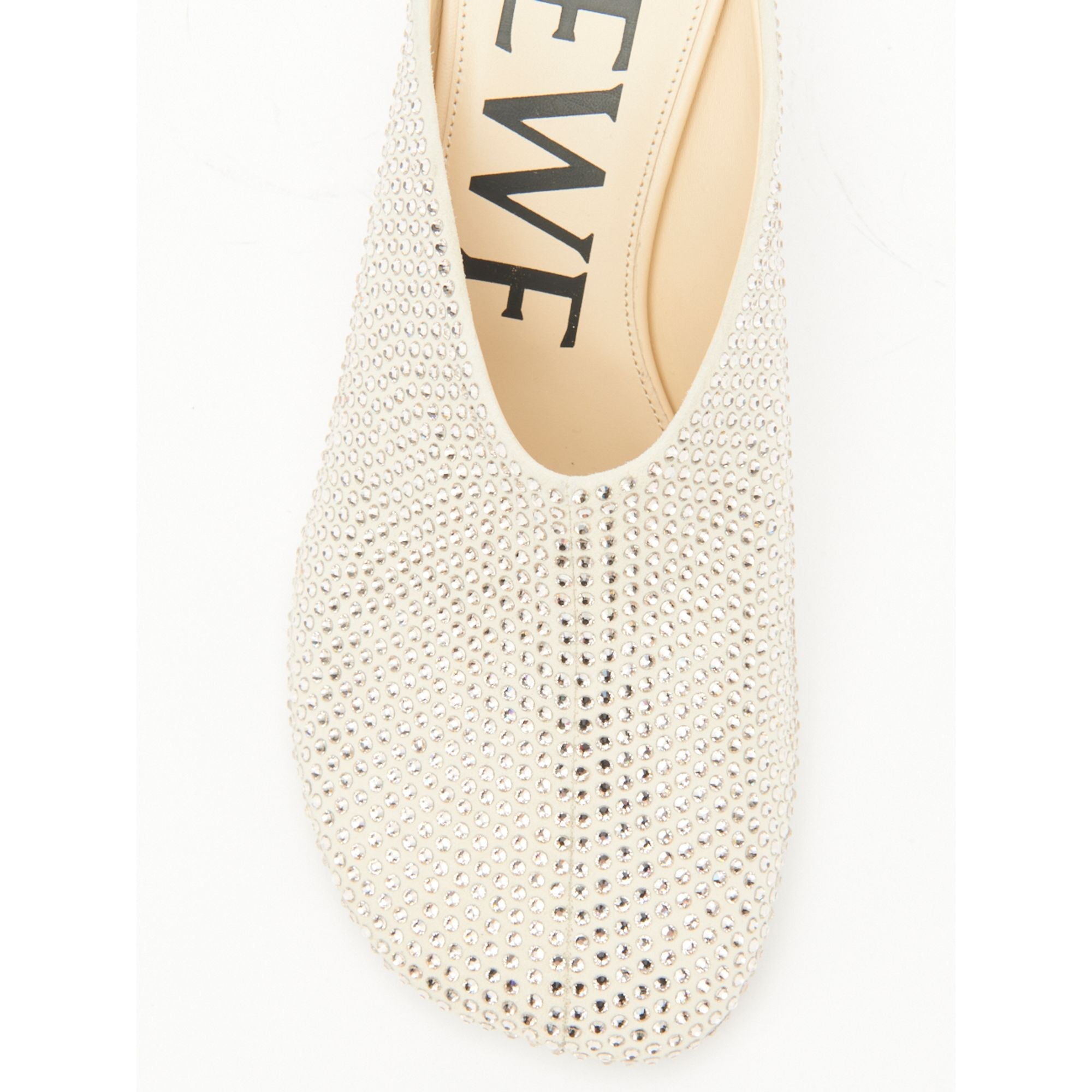Women Toy Mule 45 Strass - Oat Milk