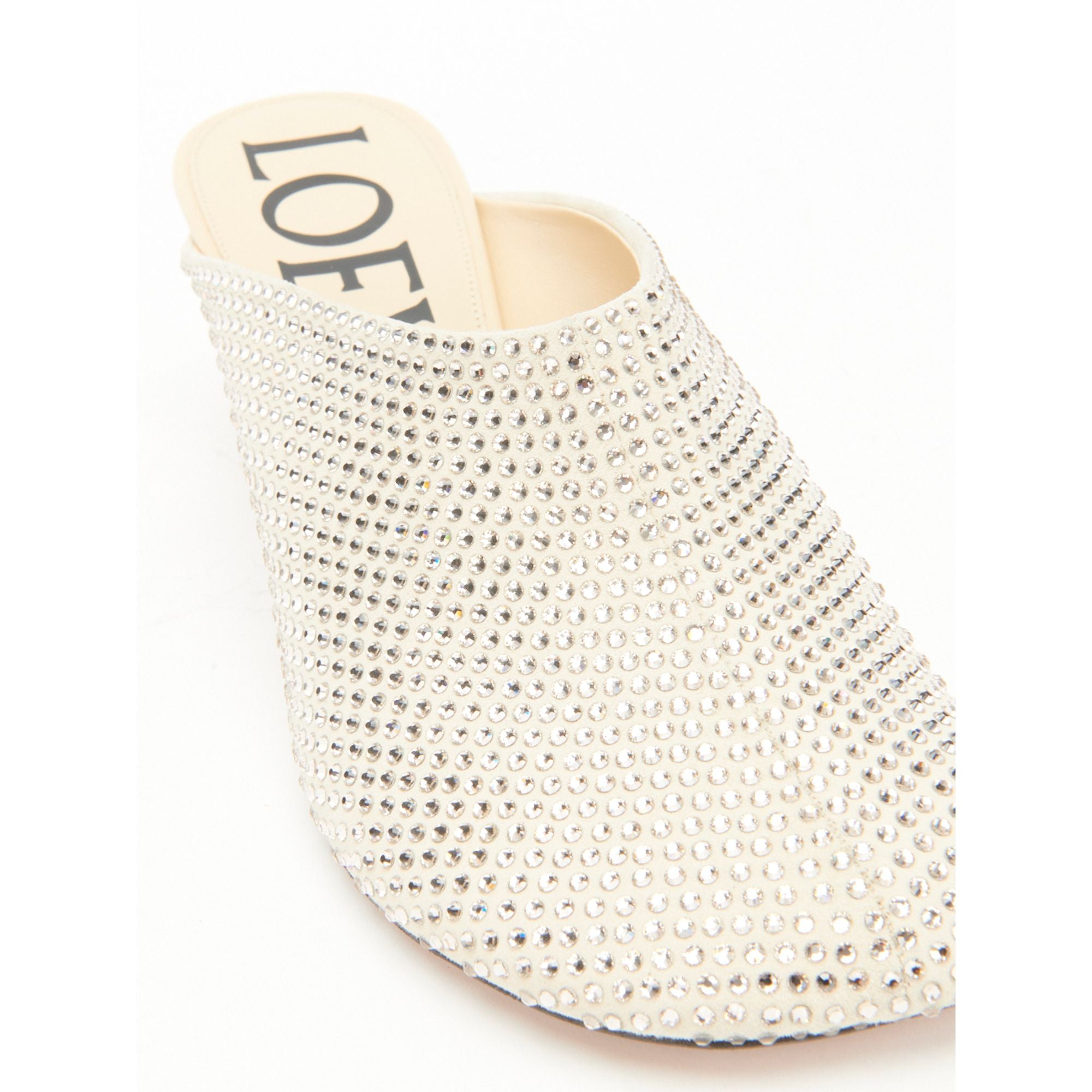 Women Toy Mule 45 Strass - Oat Milk