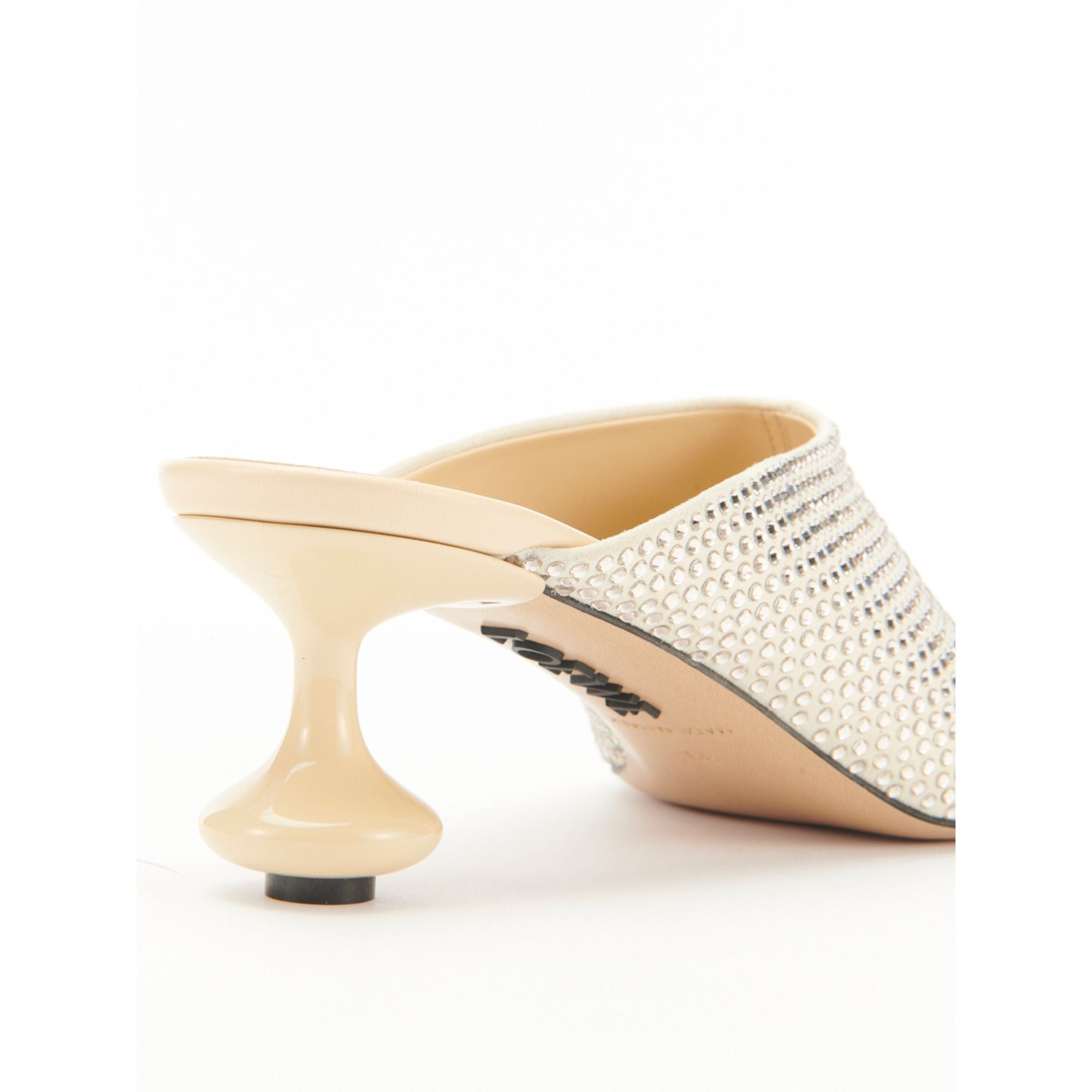 Women Toy Mule 45 Strass - Oat Milk