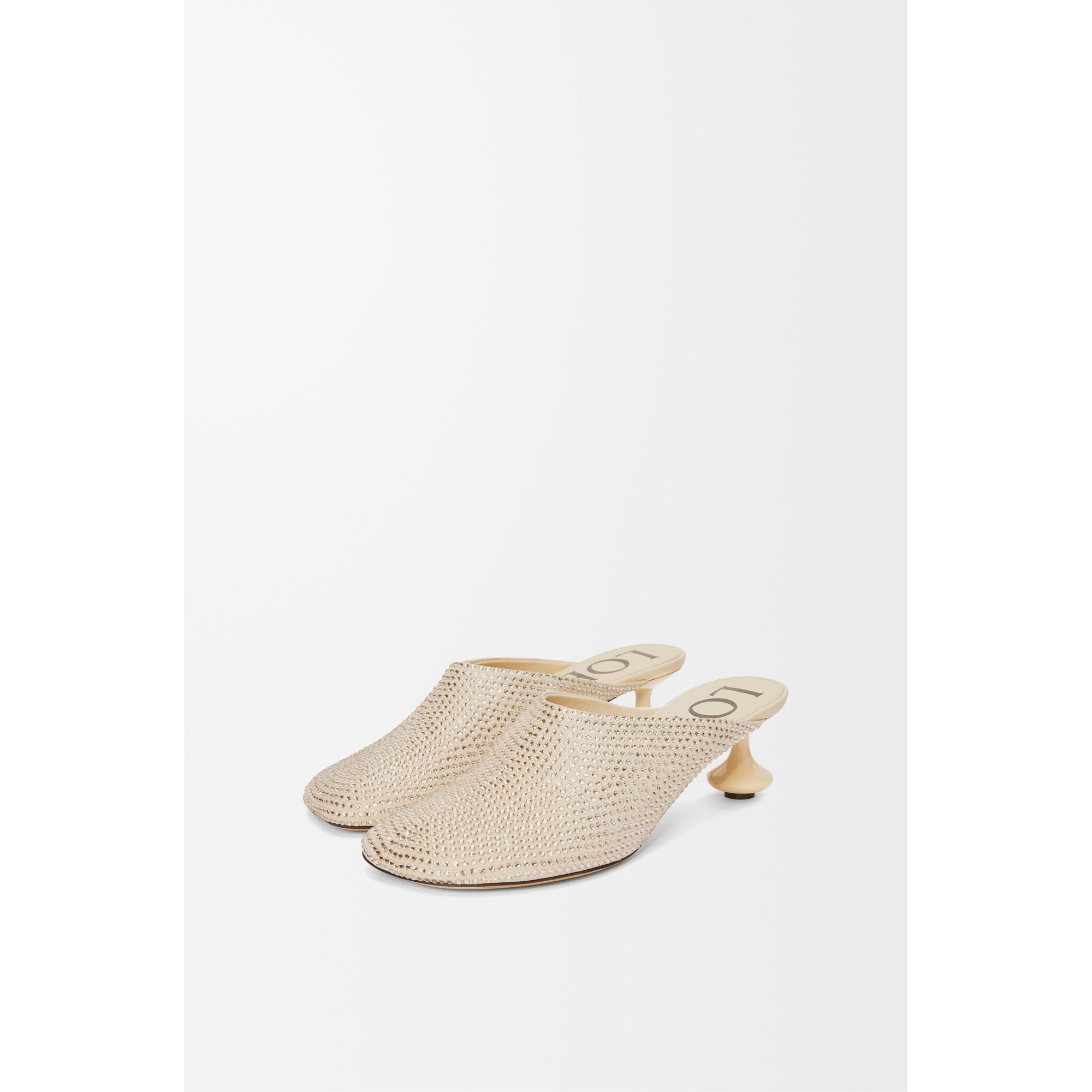 Women Toy Mule 45 Strass - Oat Milk