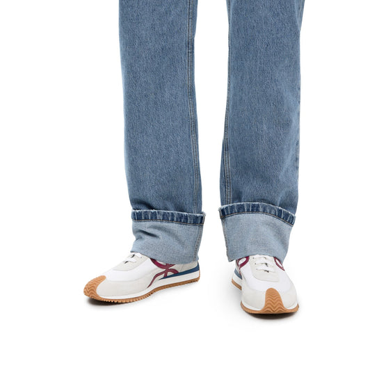 Men Flow Runner - Raw Denim/Raspberry