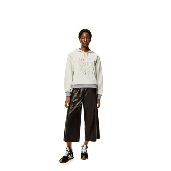Women Loewe Anagram Hoodie - Grey Melange