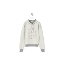 Women Loewe Anagram Hoodie - Grey Melange