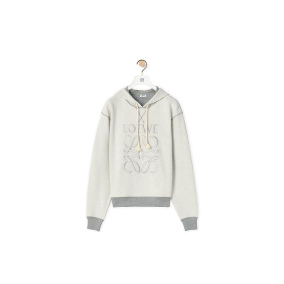 Women Loewe Anagram Hoodie - Grey Melange