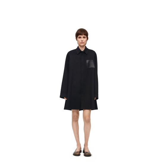 Women Trapeze Coat - Black