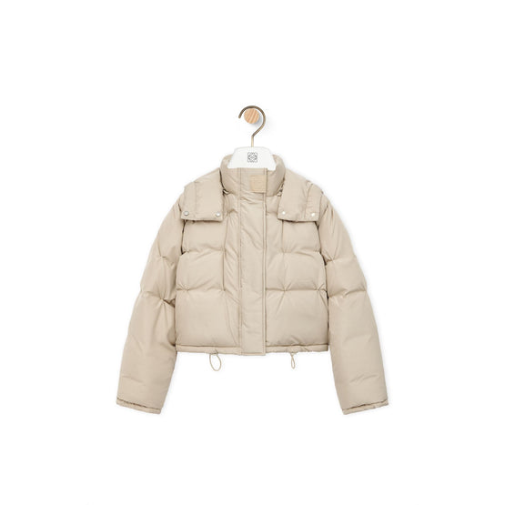 Women Puffer Jacket - Light Beige