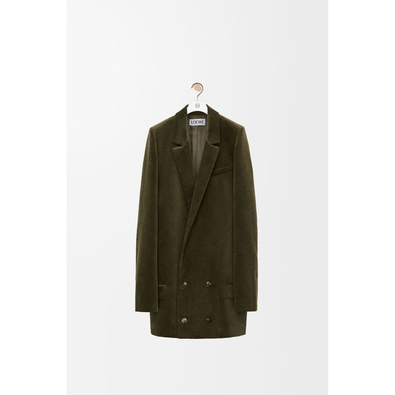 Women Tailored Jacket - Khaki Green