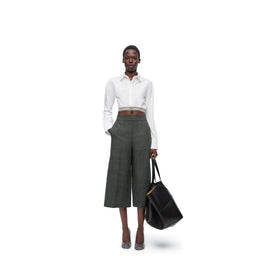 Women Cropped Trousers - Black/White