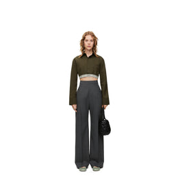 Women High Waisted Trousers Af - Dark Grey
