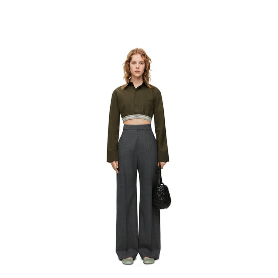 Women High Waisted Trousers Af - Dark Grey