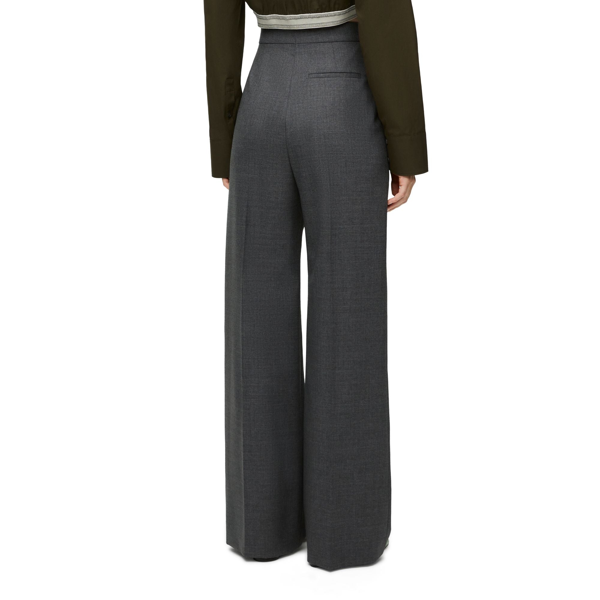 Women High Waisted Trousers Af - Dark Grey