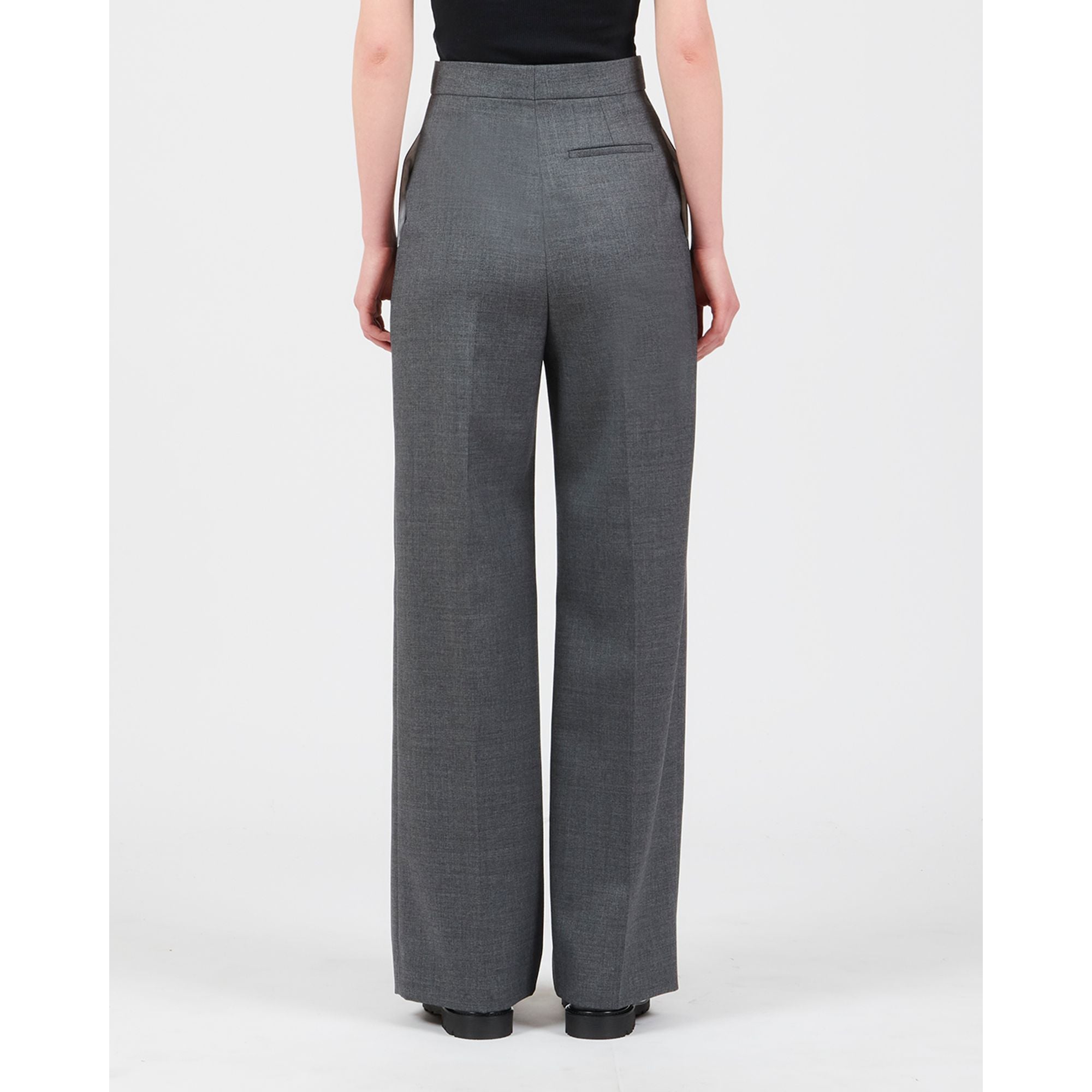 Women High Waisted Trousers Af - Dark Grey