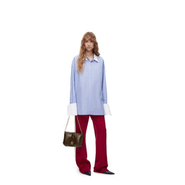 Women Deconstructed Shirt - Blue/White