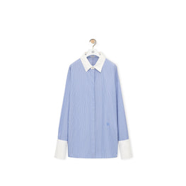 Women Deconstructed Shirt - Blue/White