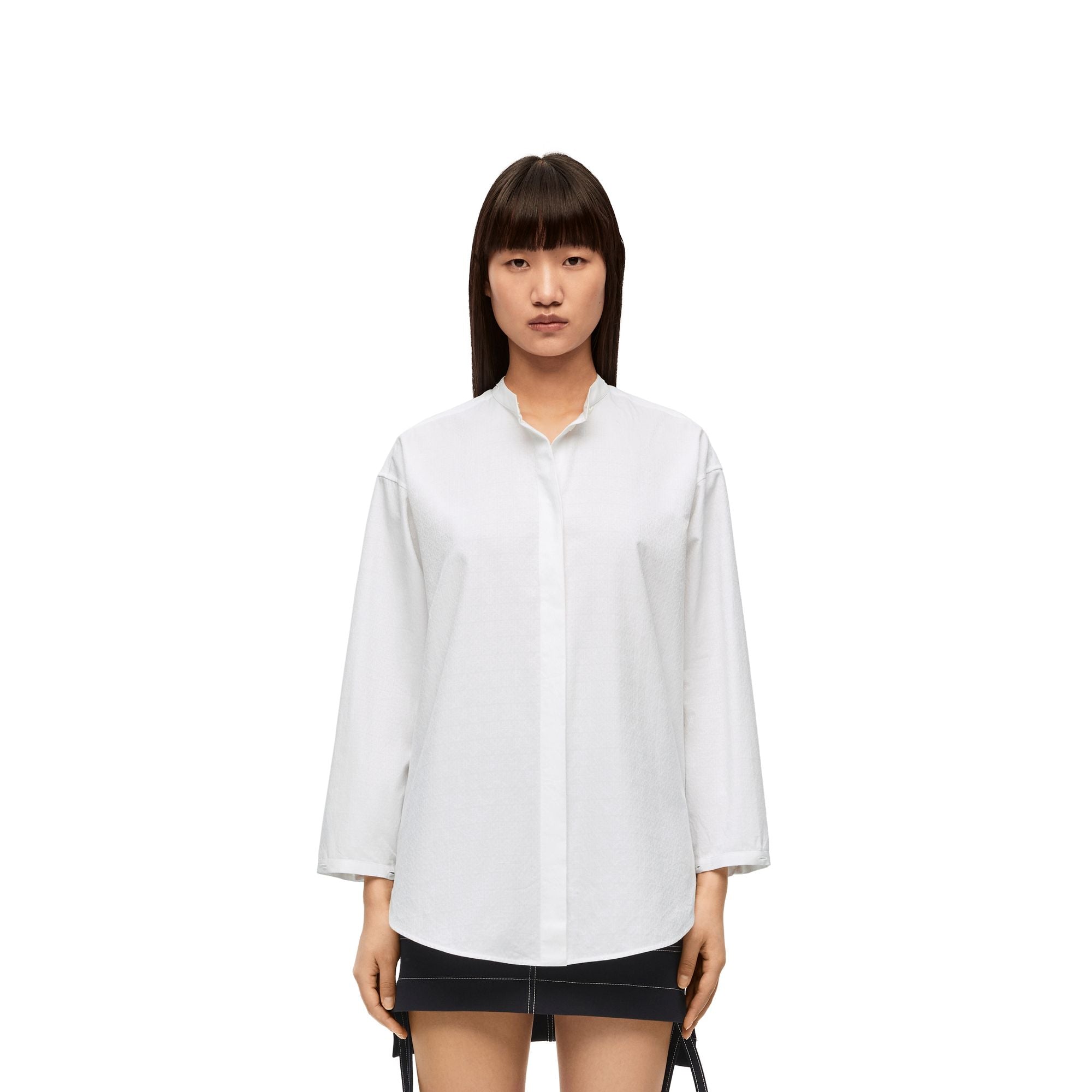 Women Anagram Hooded Shirt - White