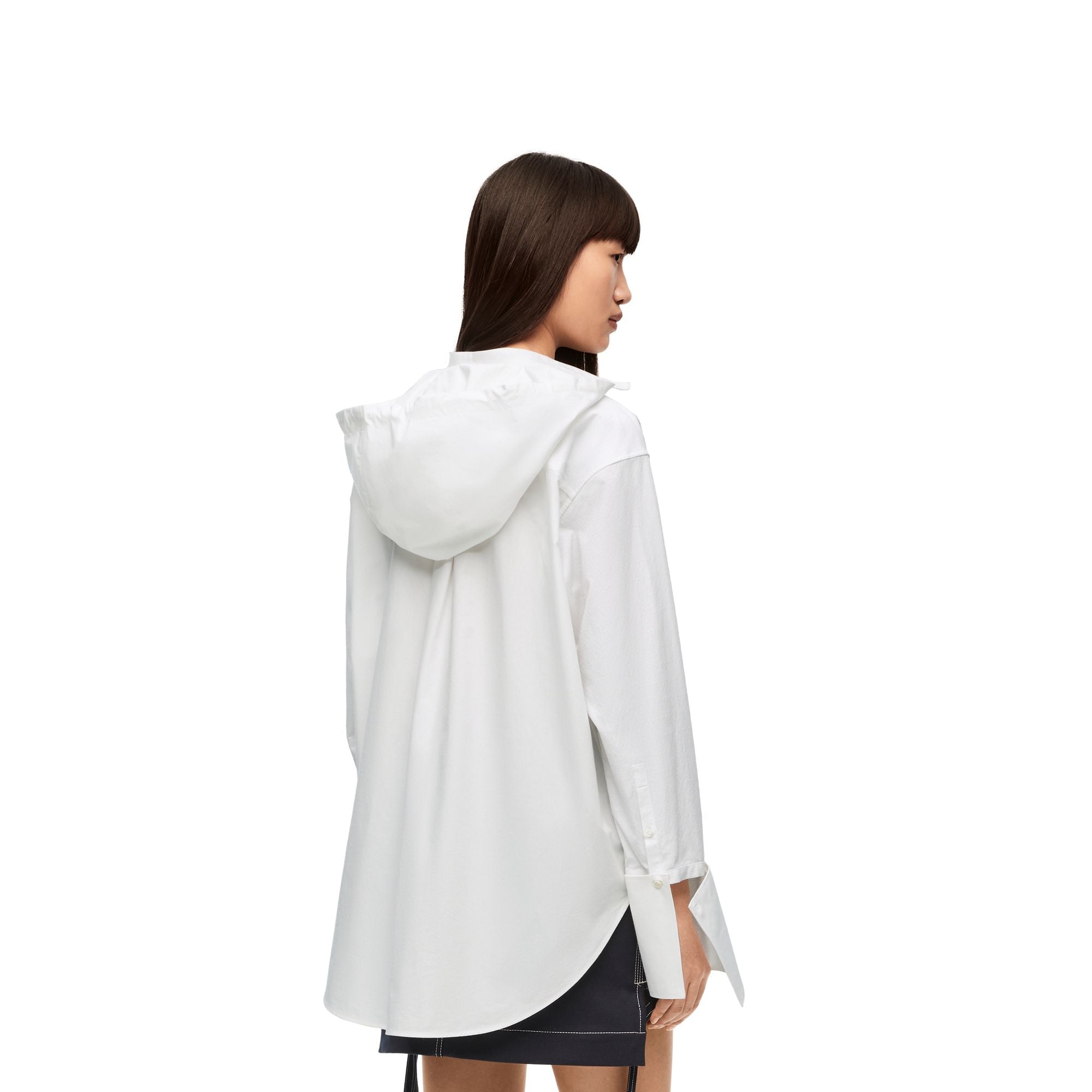 Women Anagram Hooded Shirt - White