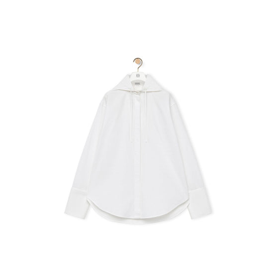 Women Anagram Hooded Shirt - White