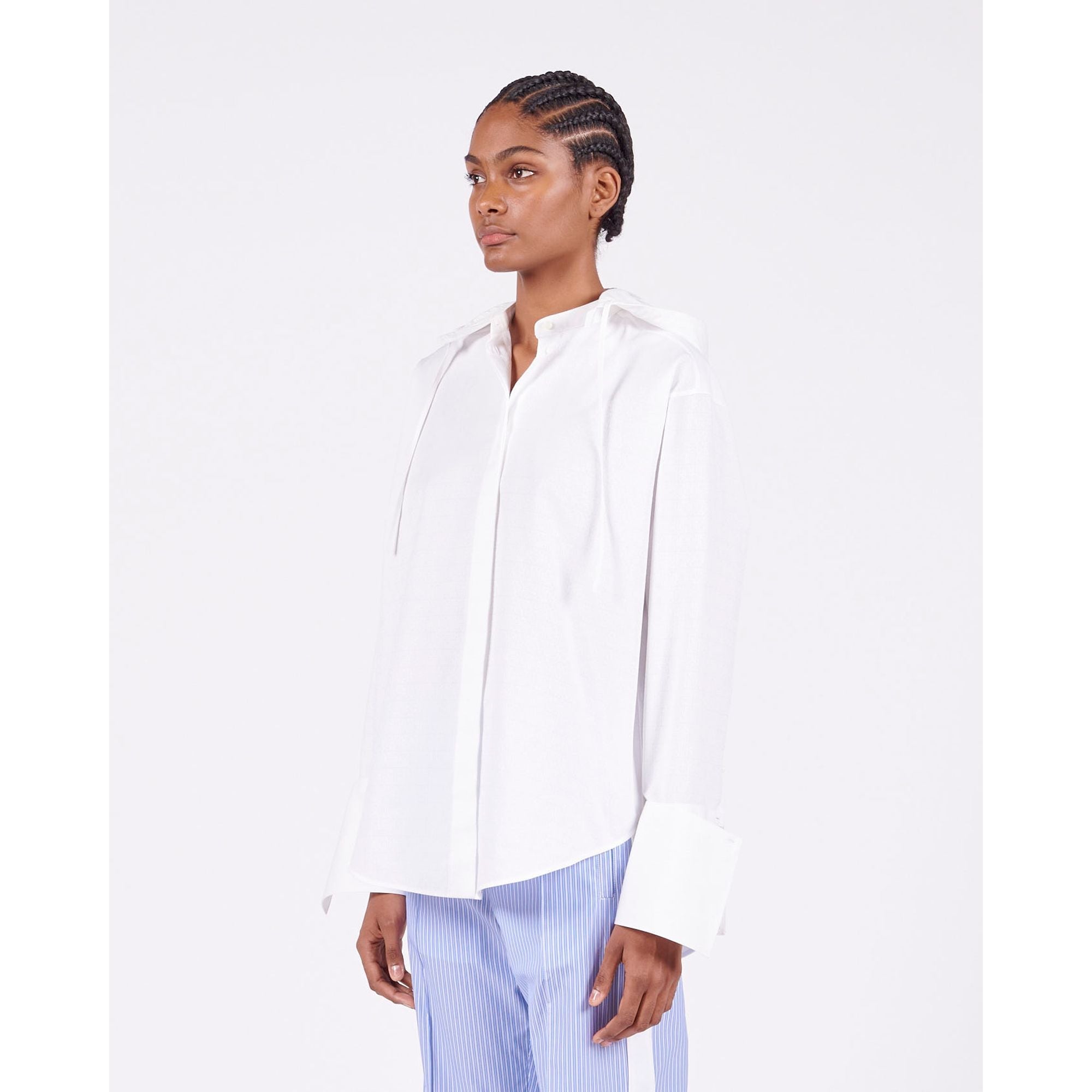 Women Anagram Hooded Shirt - White