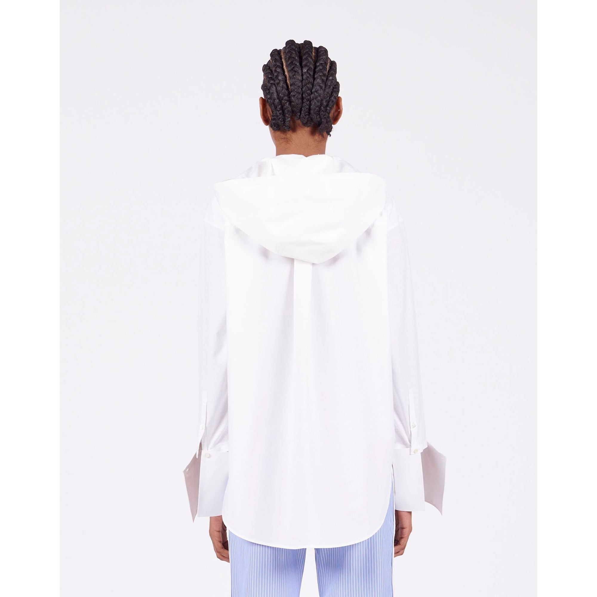 Women Anagram Hooded Shirt - White