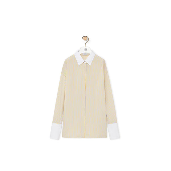 Women Stripe Deconstructed Shirt - Yellow/Blue
