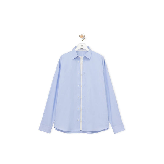 Women Double Layer Shirt - Blue/White