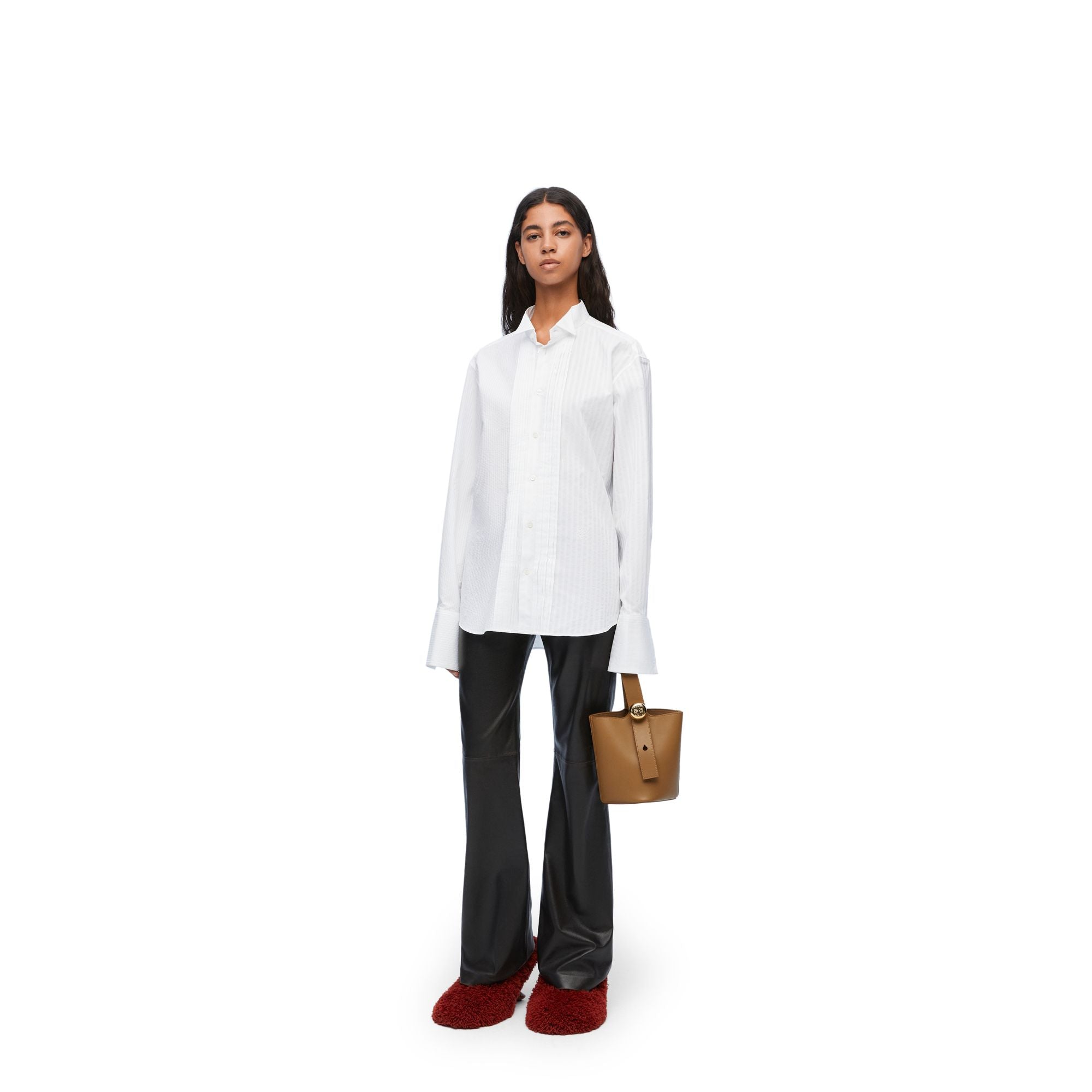 Women Pleated Shirt - Optic White