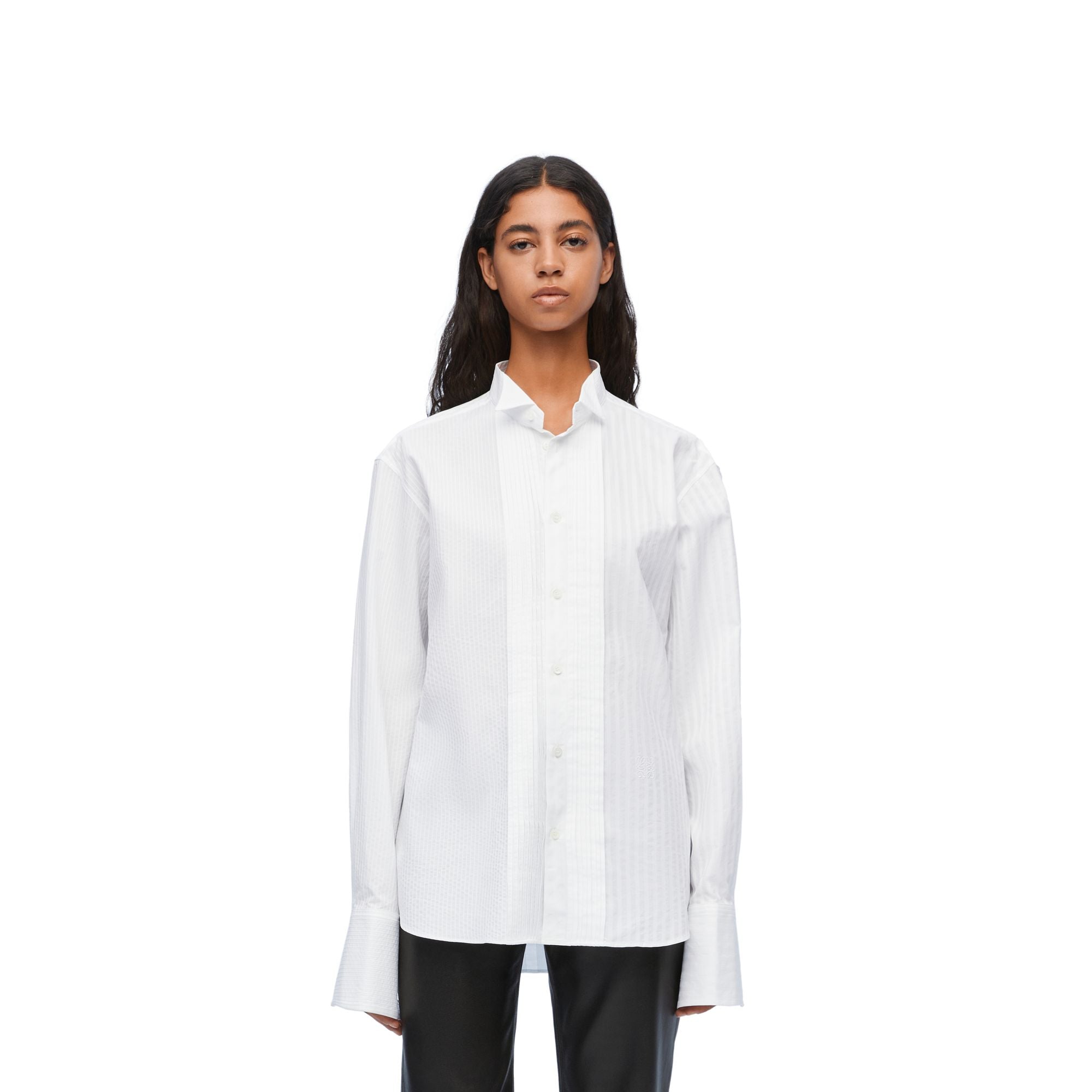 Women Pleated Shirt - Optic White