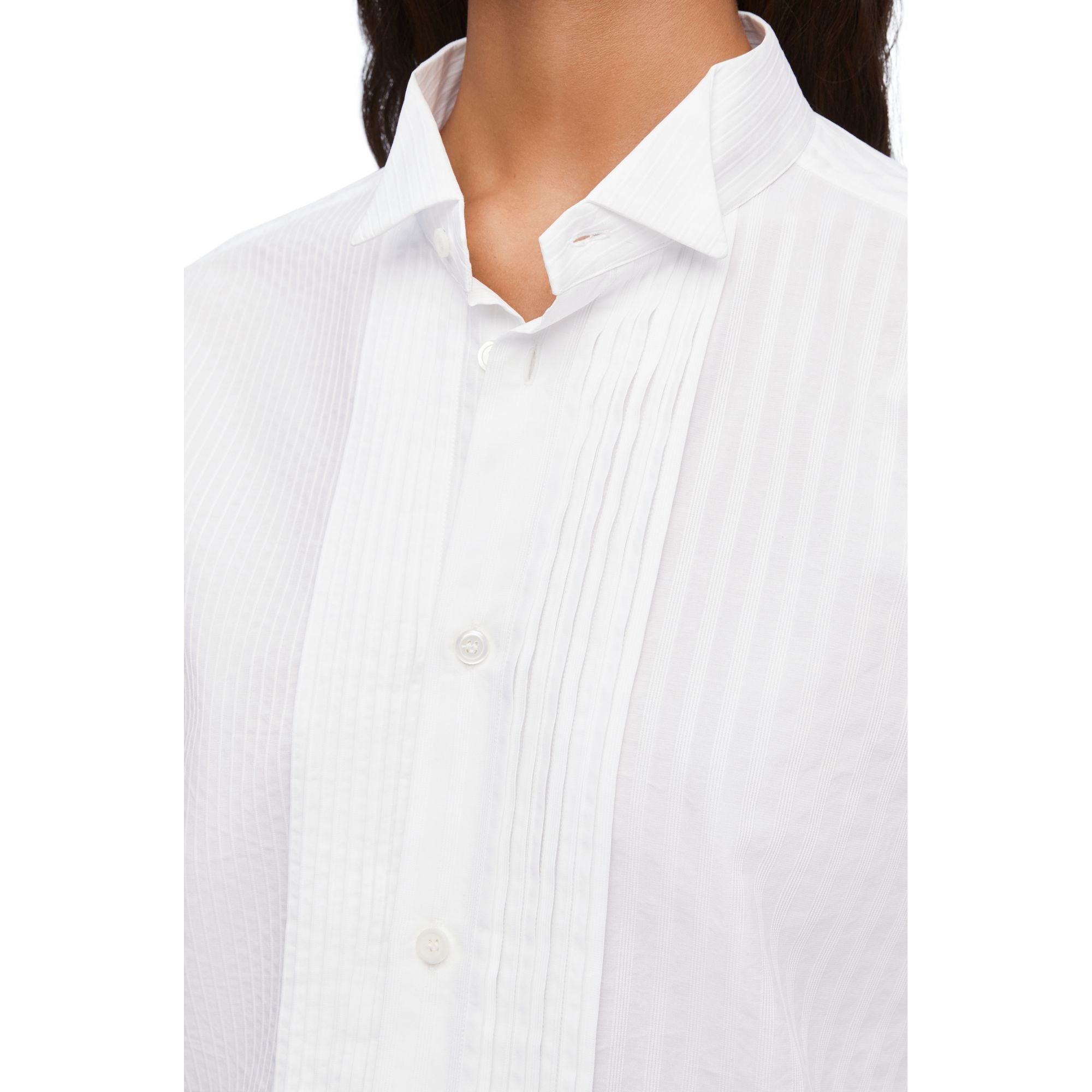 Women Pleated Shirt - Optic White