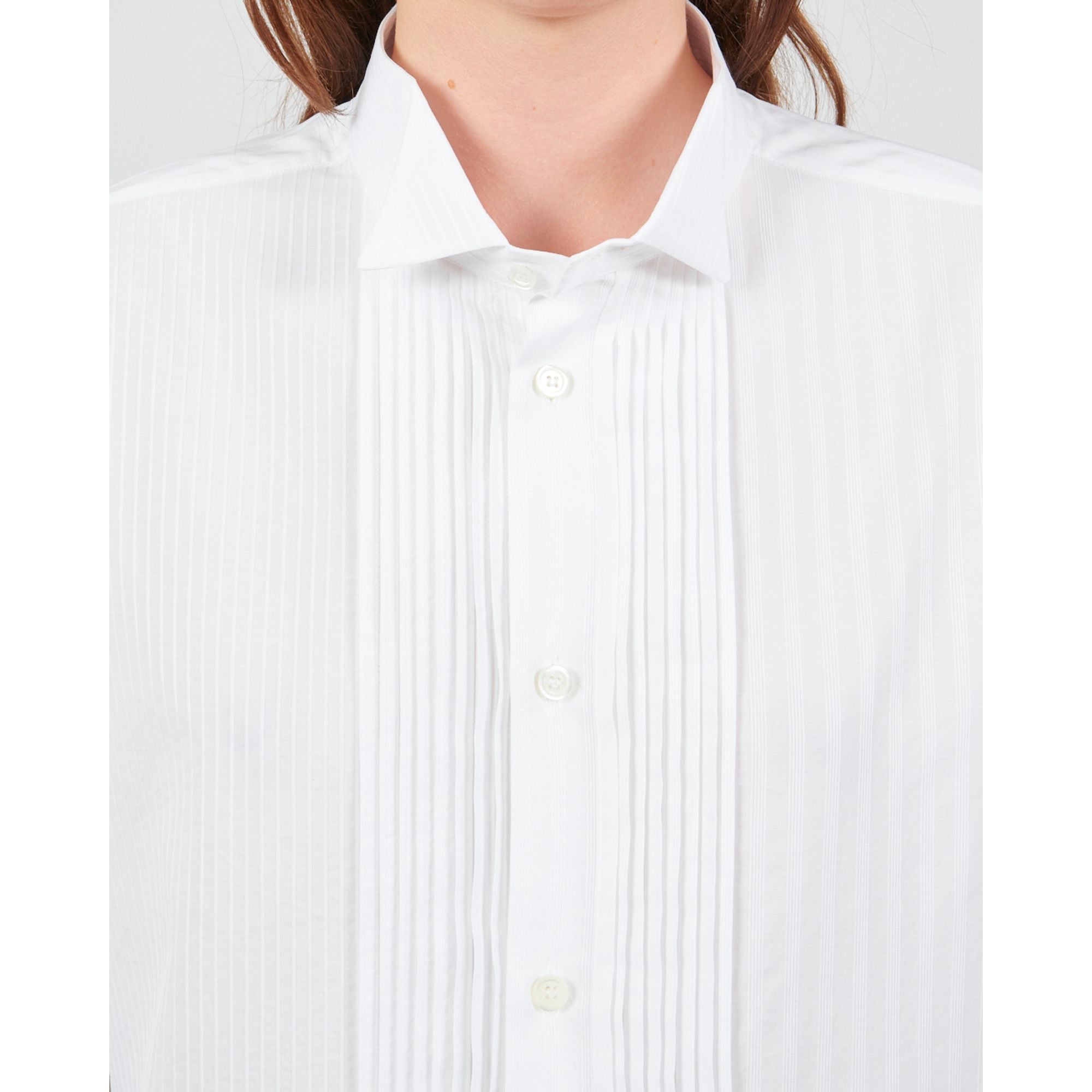 Women Pleated Shirt - Optic White