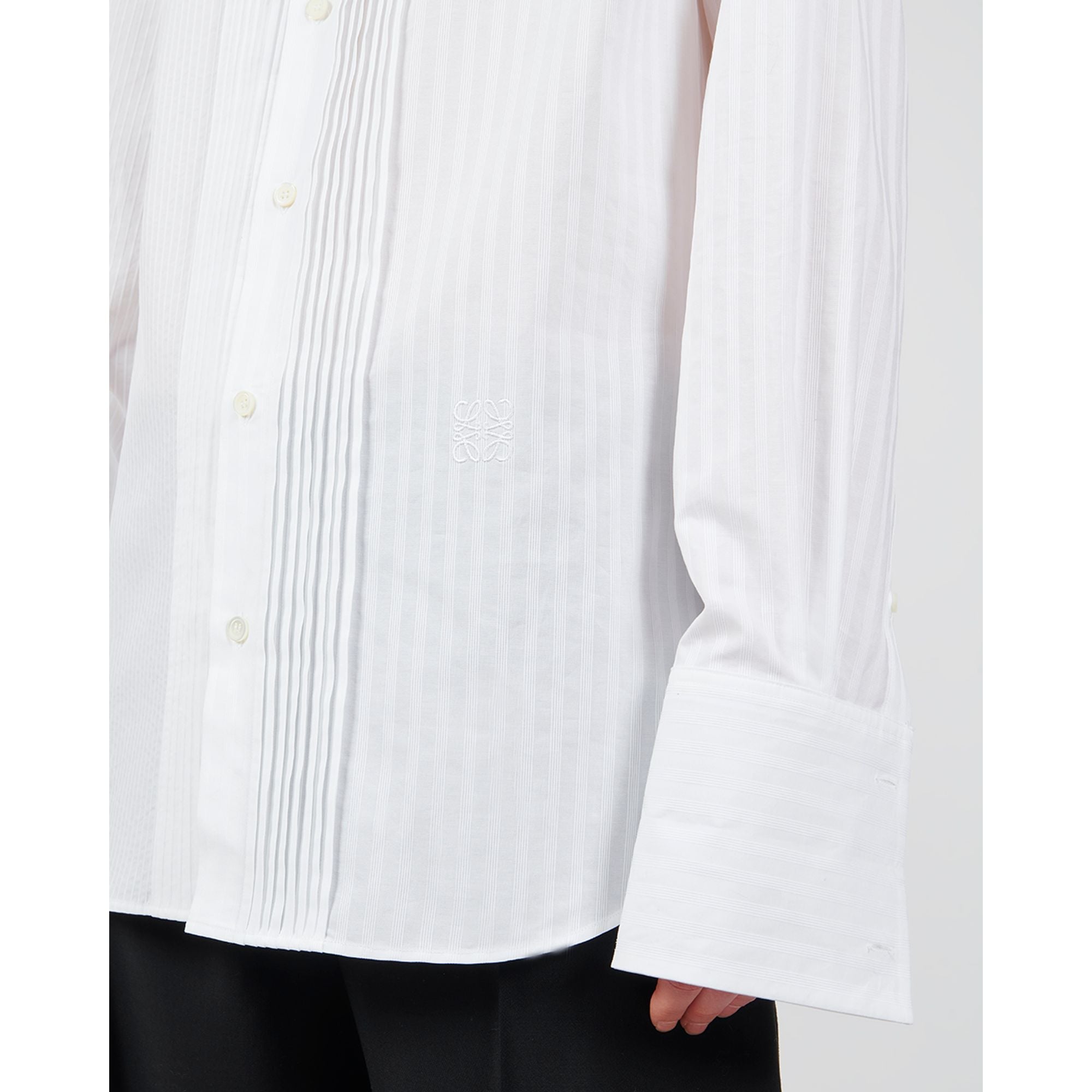 Women Pleated Shirt - Optic White