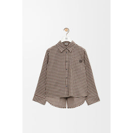 Women Trapeze Shirt - Brown/White/Black