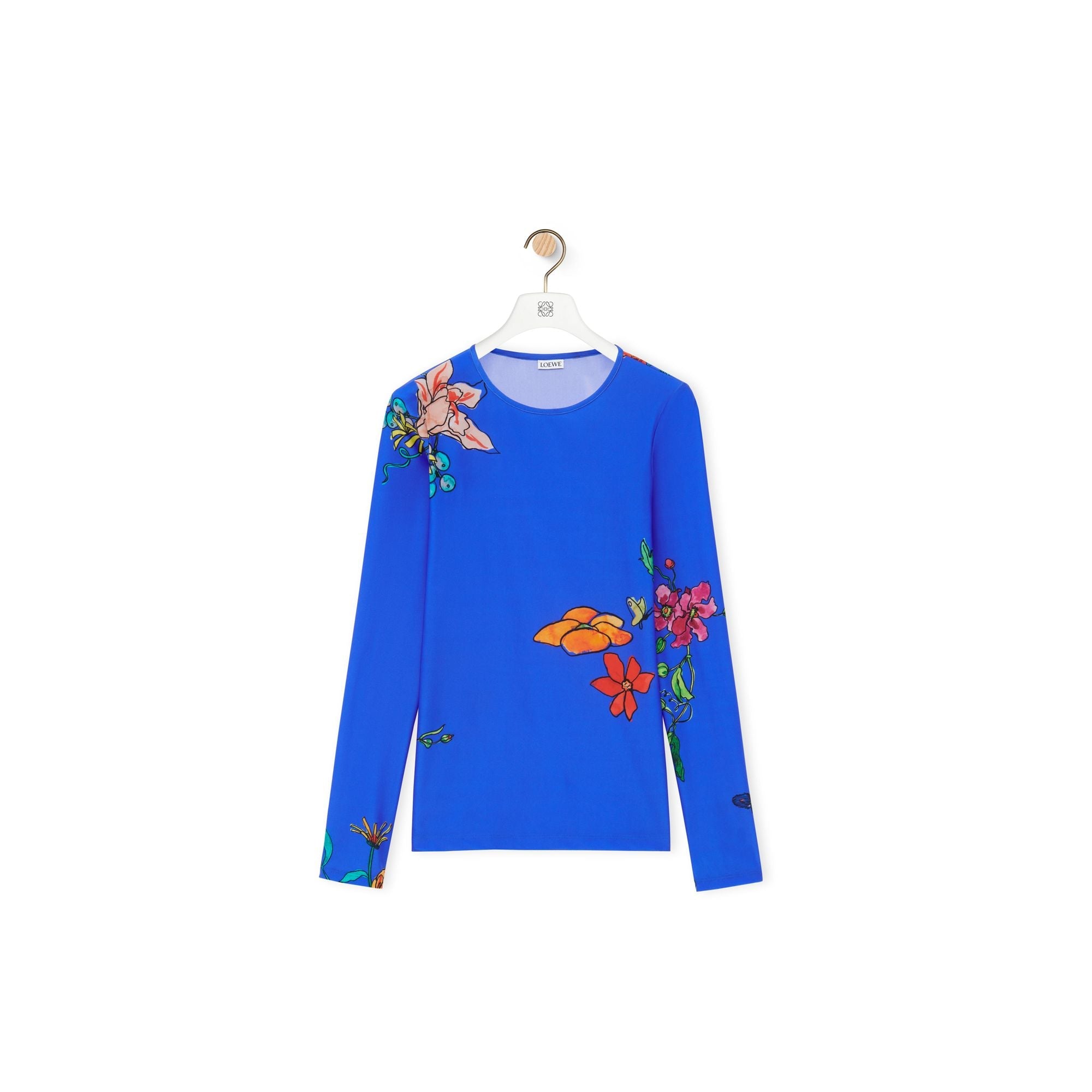 Women Flower Second Skin Top - Blue/Multicolor