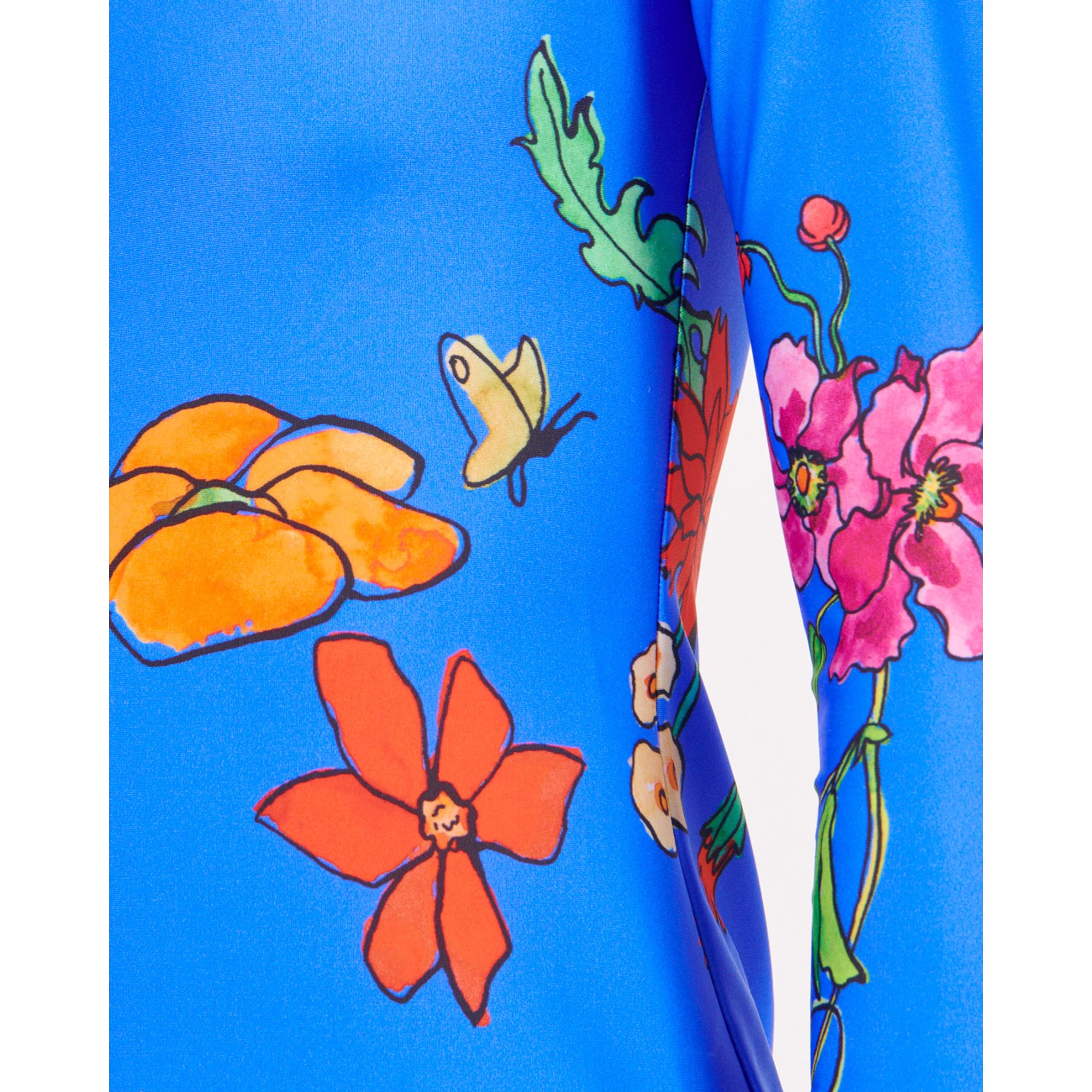 Women Flower Second Skin Top - Blue/Multicolor