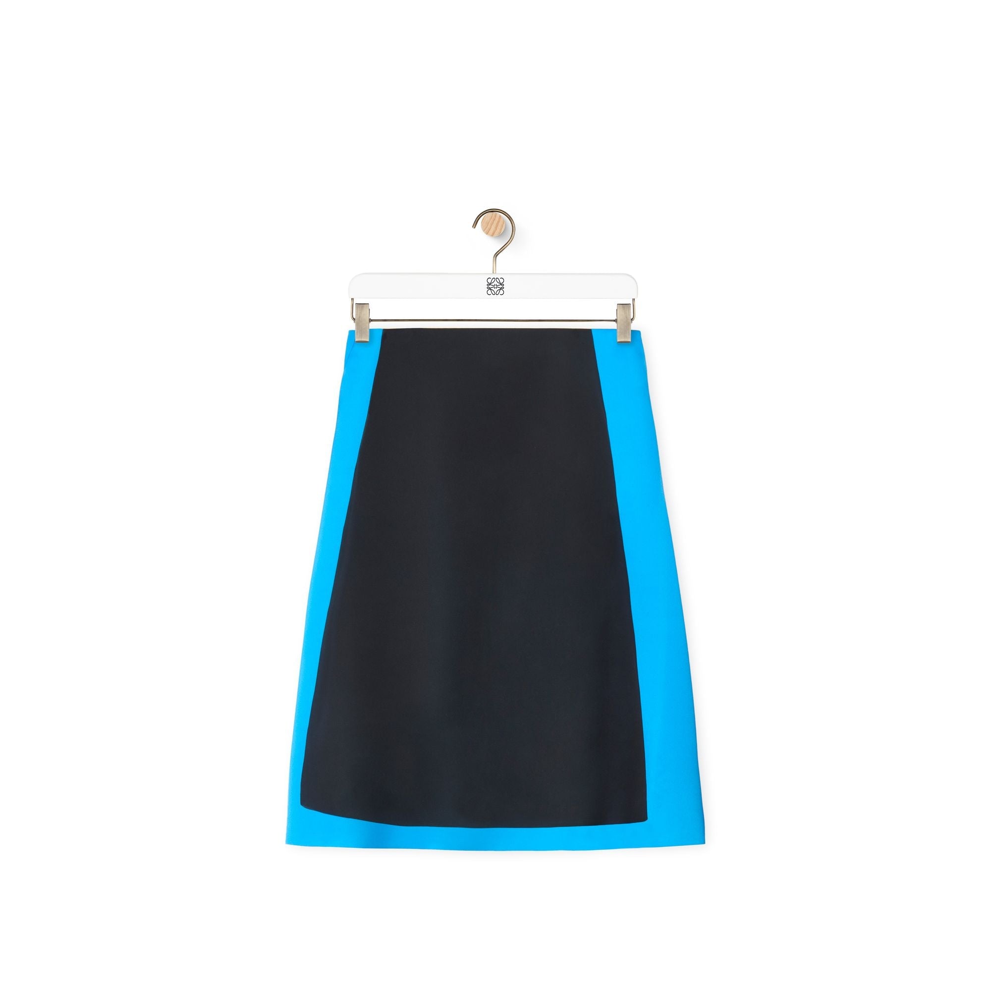 Women Trompe L'Oeil Midi Skirt - Black/Blue