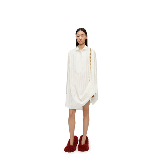 Women Chain Shirt Dress - Optic White