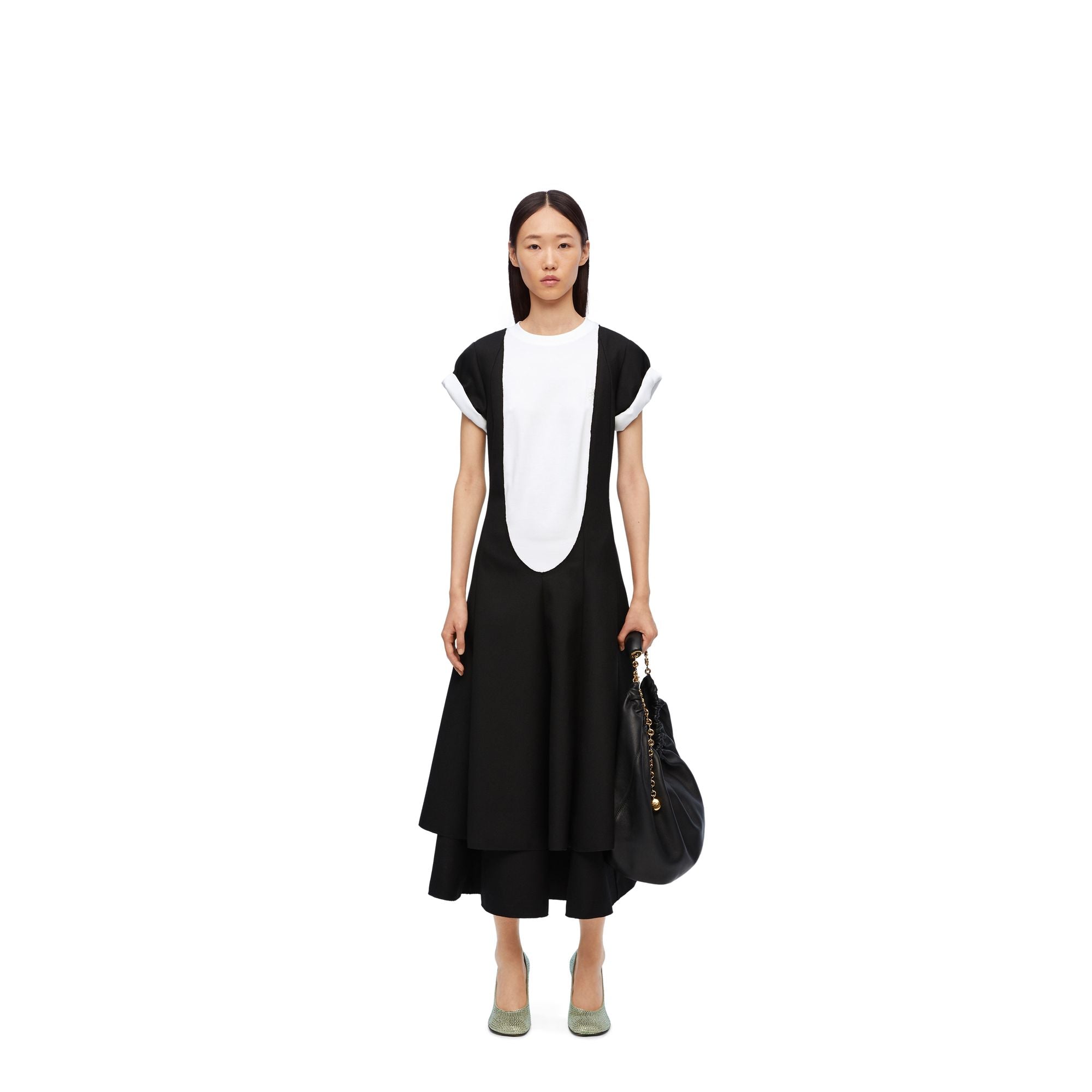 Women Double Layer Dress - Black