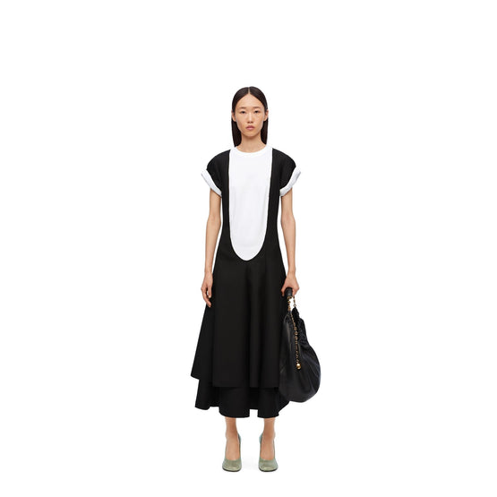 Women Double Layer Dress - Black