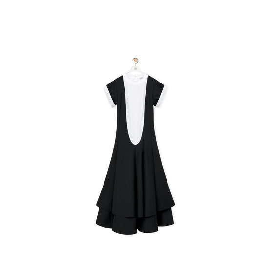 Women Double Layer Dress - Black