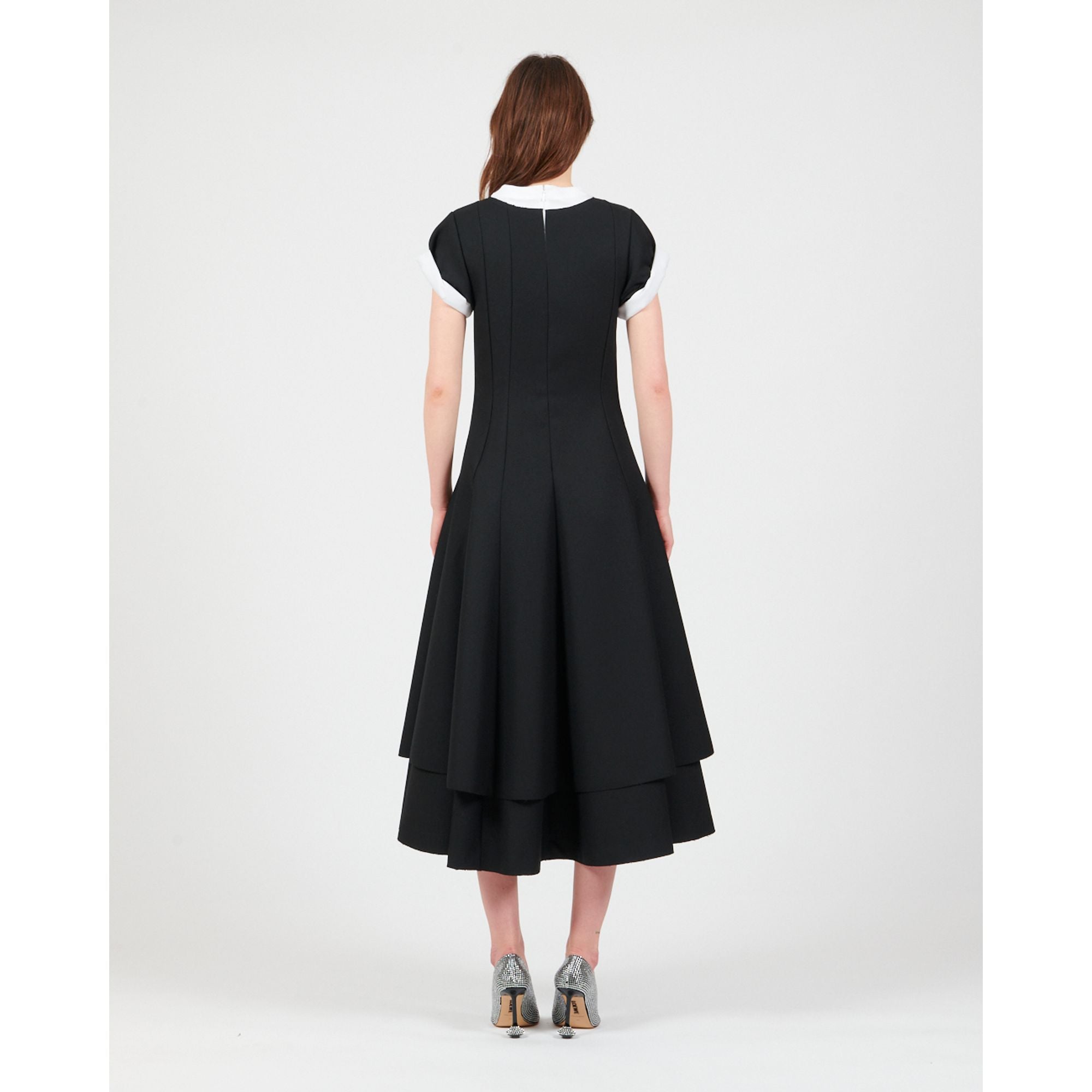 Women Double Layer Dress - Black
