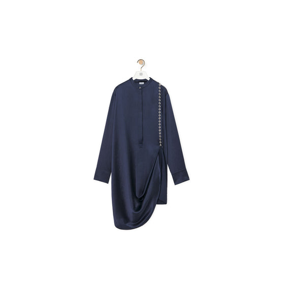 Women Chain Shirt Dress - Deep Marine