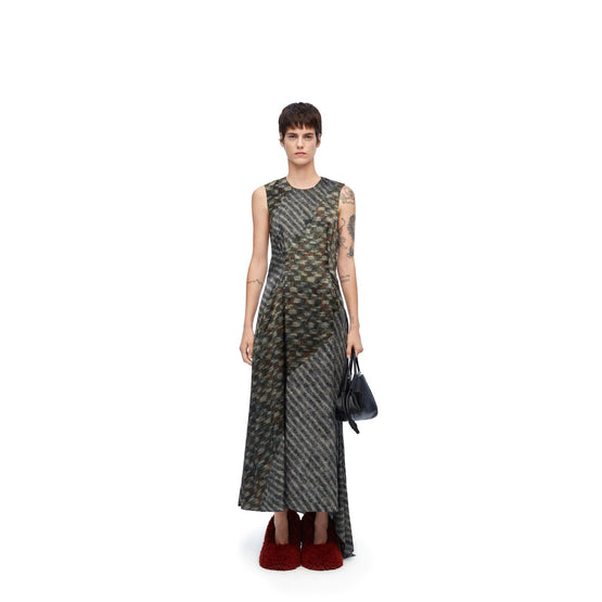 Women Cut-Out Dress - Grey Melange/Multicolor