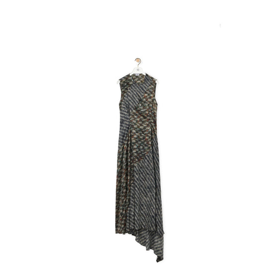 Women Cut-Out Dress - Grey Melange/Multicolor