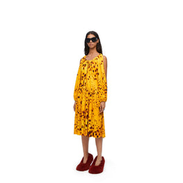 Women Long Dress - Yellow Gold/Multicolor