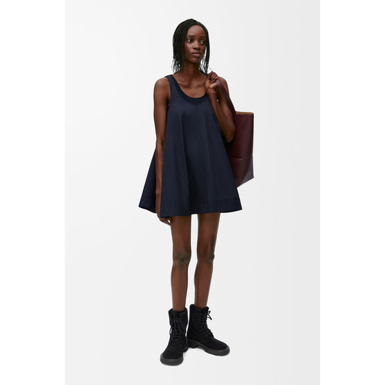 Women Trapeze Dress - Midnight Blue