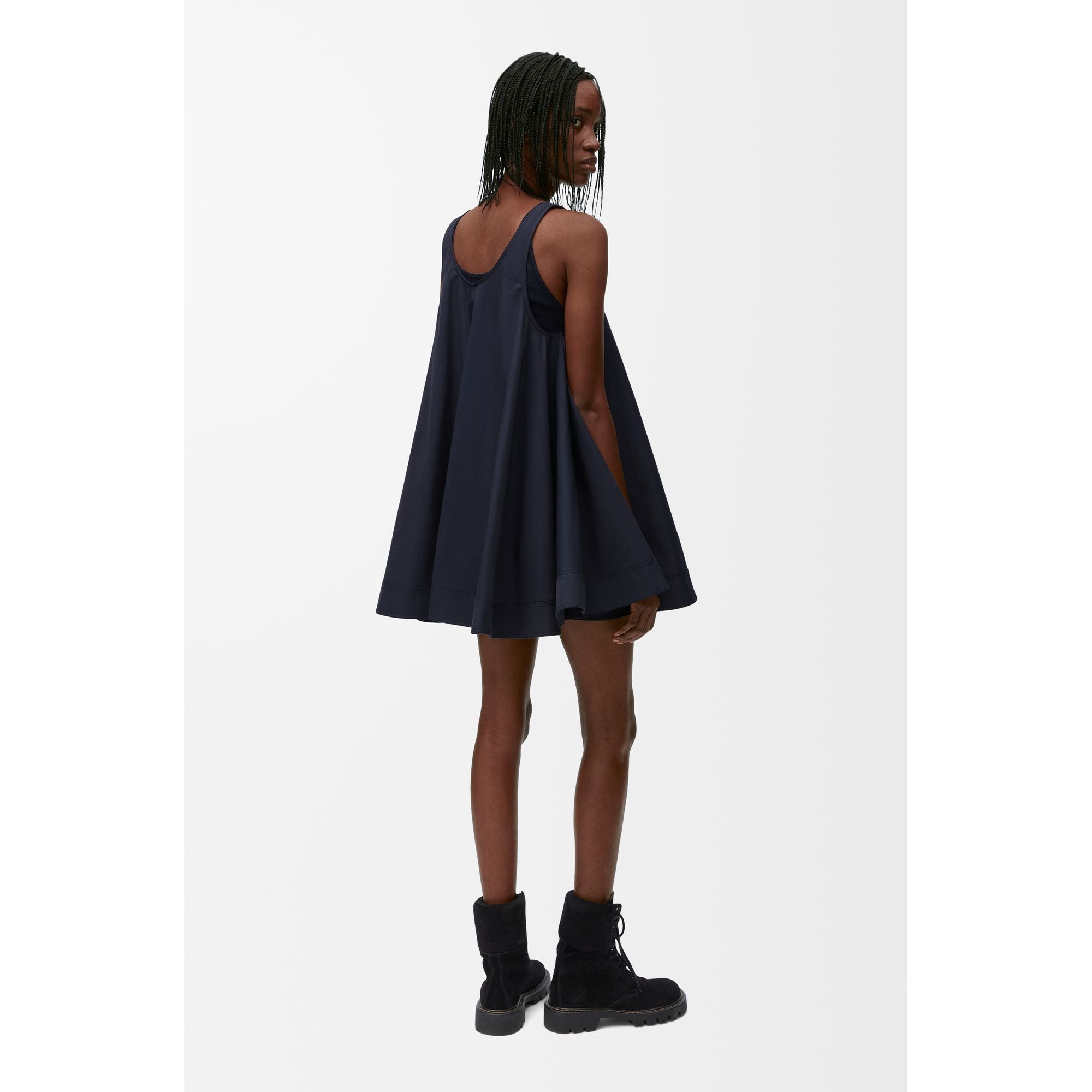 Women Trapeze Dress - Midnight Blue