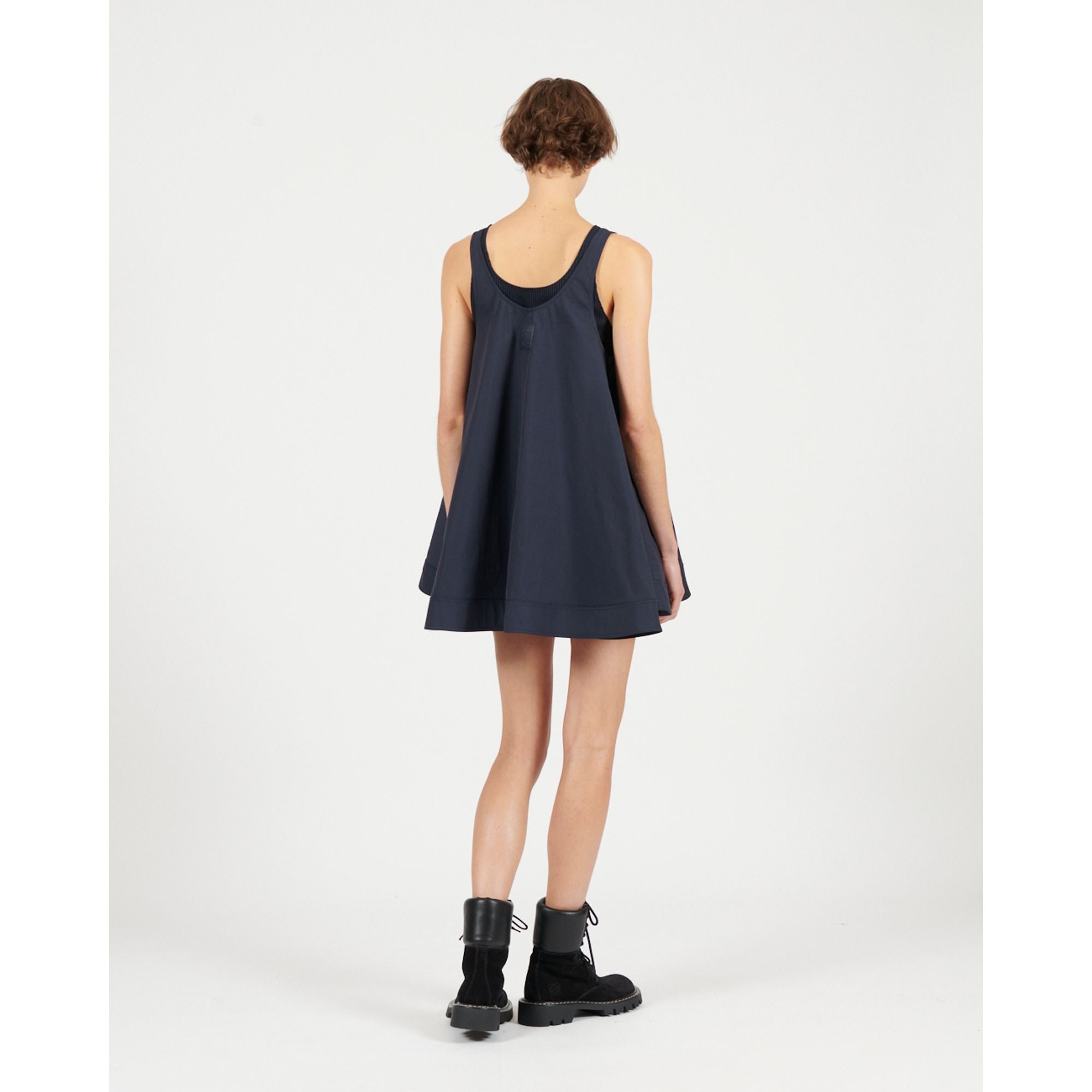 Women Trapeze Dress - Midnight Blue