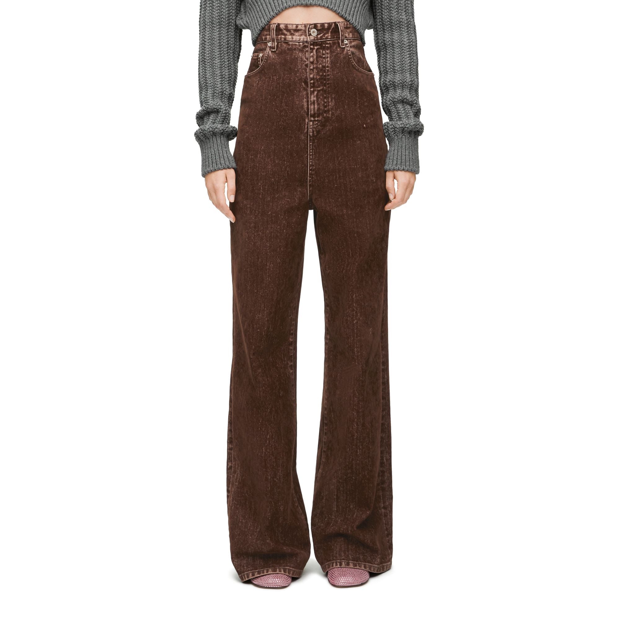 Women High Waisted Jeans - Truffle