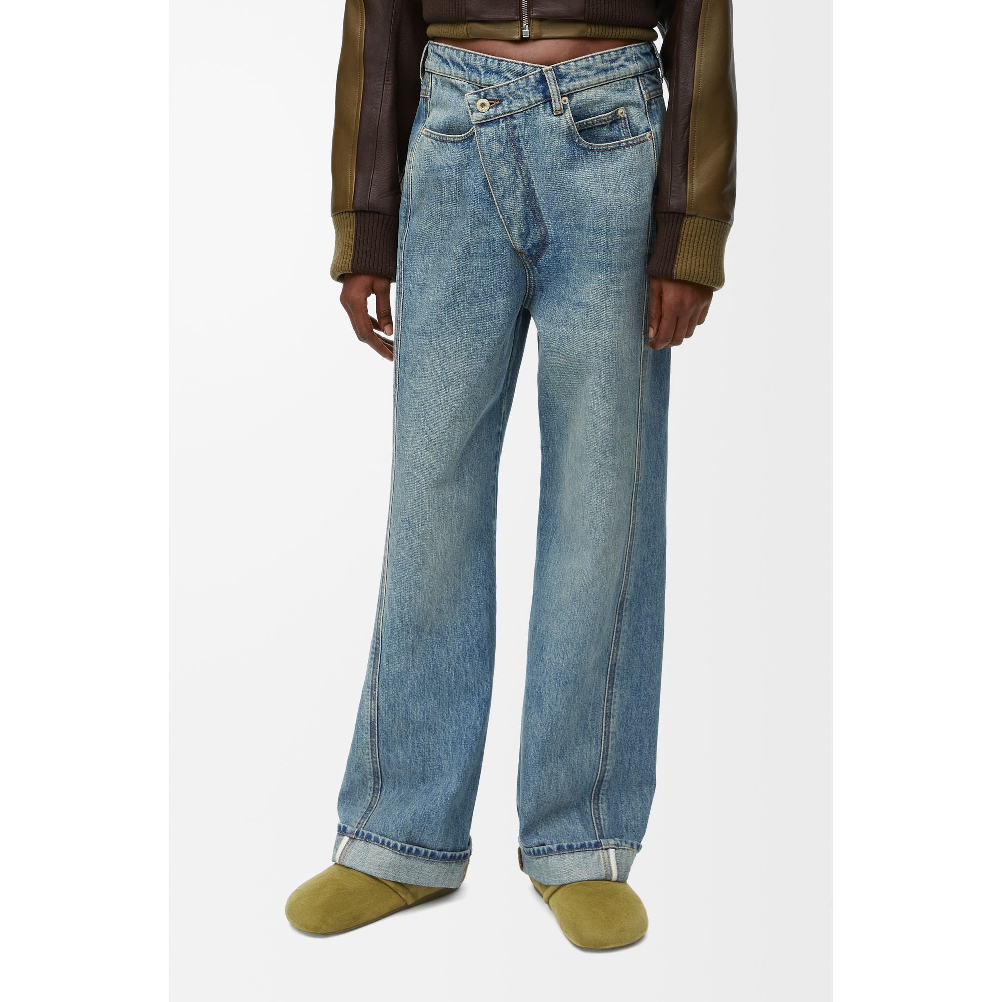 Women Deconstructed Jeans Af - Washed Denim
