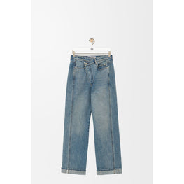 Women Deconstructed Jeans Af - Washed Denim