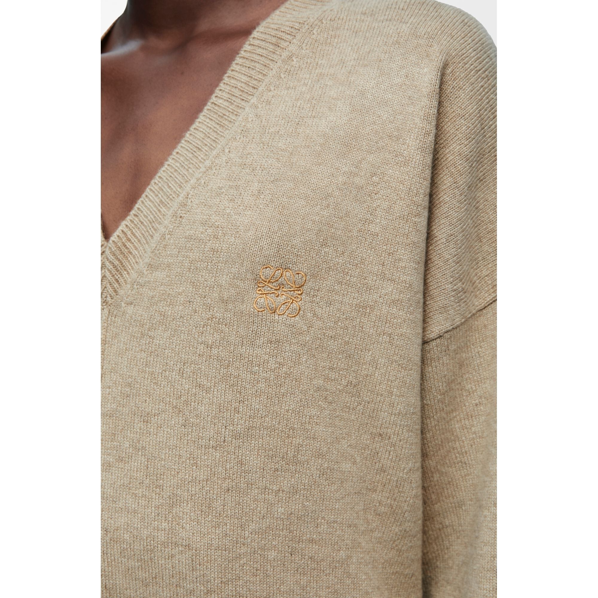 Women Asymmetric Sweater - Beige Melange